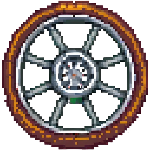 pixel art car wheel, small size, clear tire tread emoji
