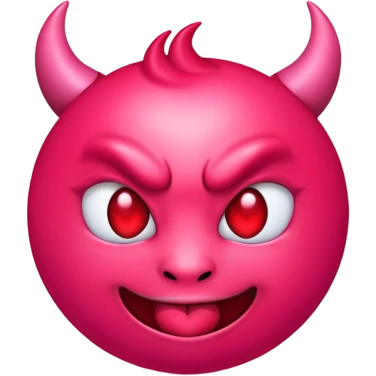 Demon emoji mixed with kissing heart emoji emoji
