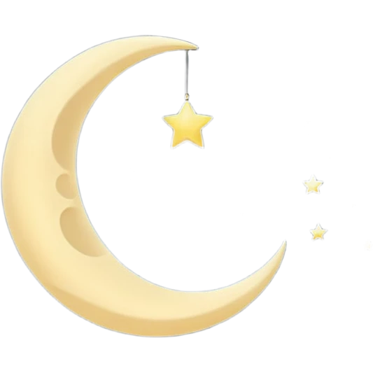 "Peaceful crescent moon in the night sky with soft glow, no people" emoji