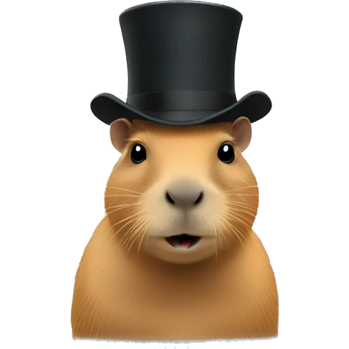 capybara with tophat emoji