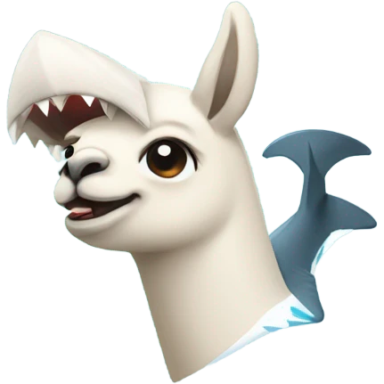 Alpaca with a shark fin  emoji