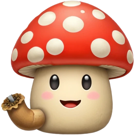 Happy mushroom smoking emoji