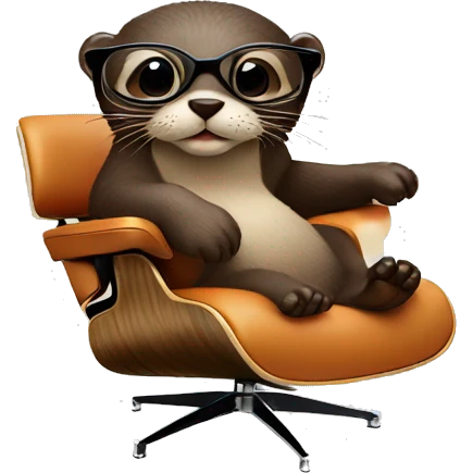 otter with glasses on an eames lounge chair emoji