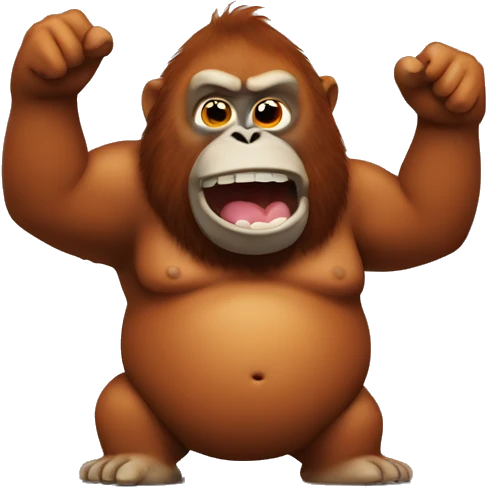 fat orangutang covered in mud pointing emoji