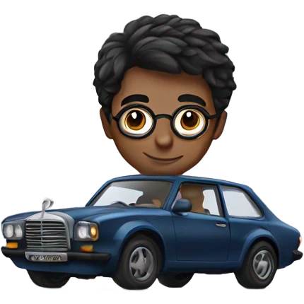 harry potter with car emoji