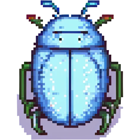 tiny and cute love bug, pixel art style emoji