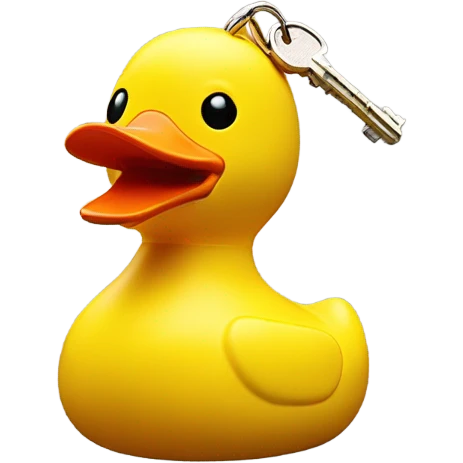 ceramic key holder in the shape of a rubber duck emoji