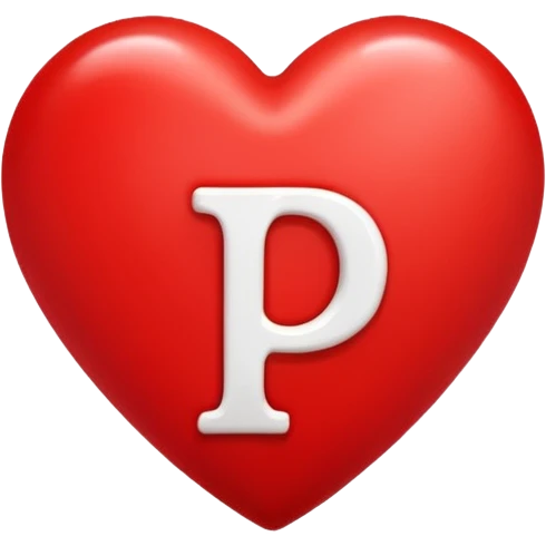 Corazón rojo con la letra P emoji