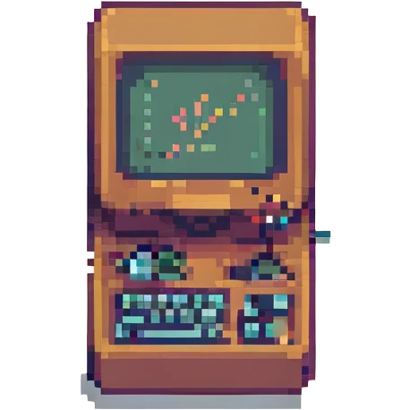 computer generator, pixel art style emoji