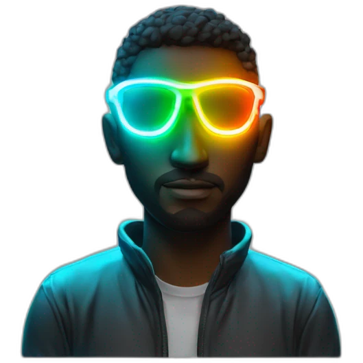 Focus Juicy booty neon sign style man emoji