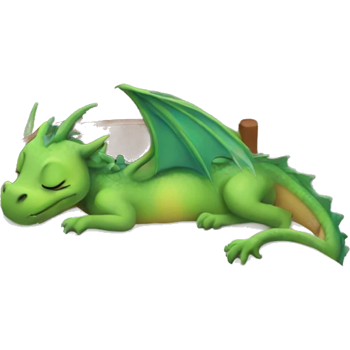 A dragon thats sleeping in a bed emoji