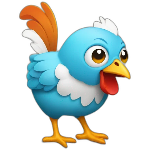 Un poulet avec un appareil photo  emoji