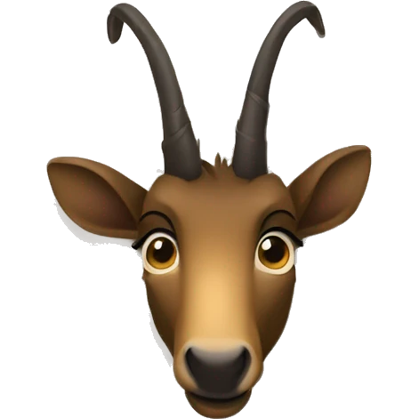 peeping happy smiling dark chamois front face with hoof behinf the wall emoji