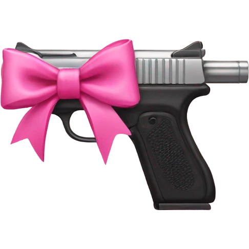 Gun with a pink bow  emoji