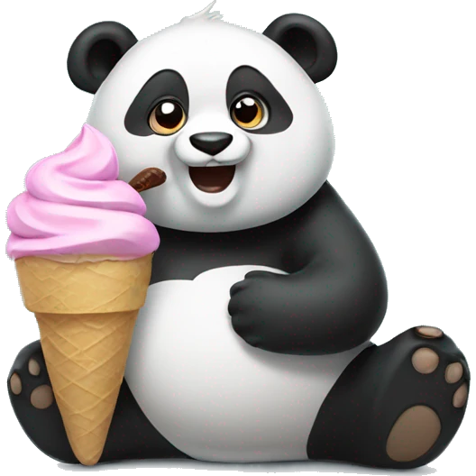 Panda eating ice cream emoji