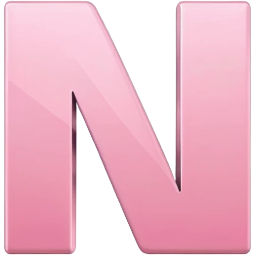 Netflix aesthetic isolated "N" logo in pastel pink emoji