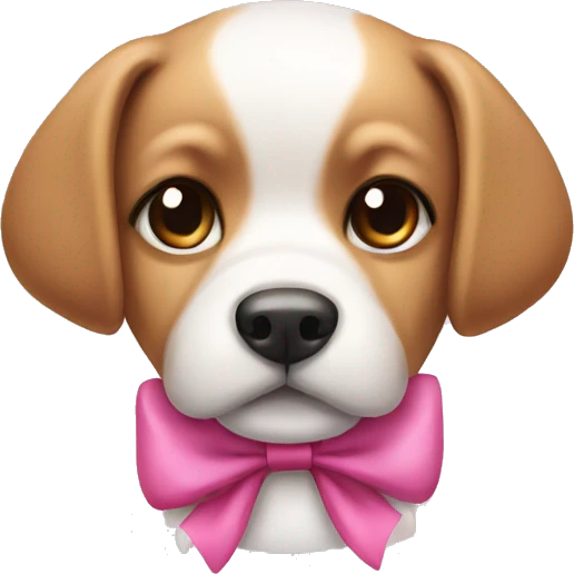 Dog with pink bow emoji