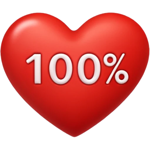 Un cœur au-dessus c'est écrit 100 % emoji