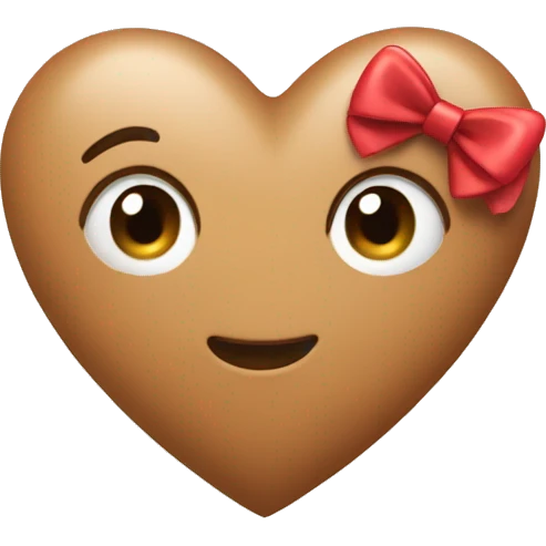 Light brown heart with bow  emoji