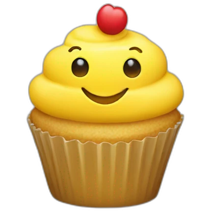 Happy yellow cupcake  emoji