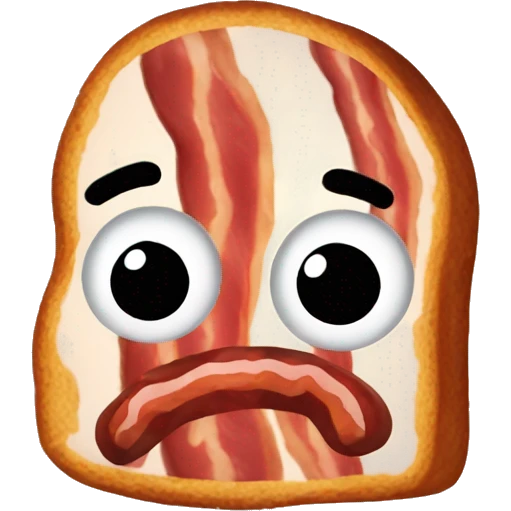 Bacon doing the side-eye emoji