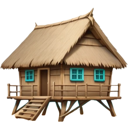 A hut on the edge of the ocean emoji