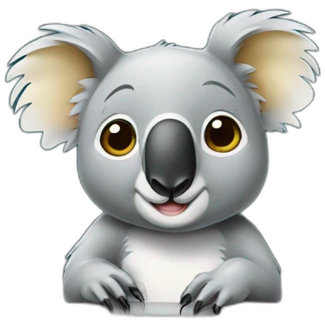 koala looking at computer screen emoji