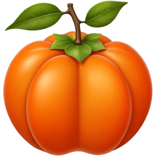 persimmon fruit smooth no parts on skin emoji