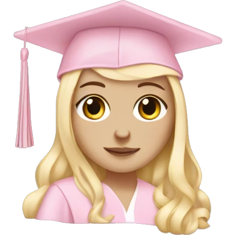 White Girl wearing baby pink graduation gown emoji