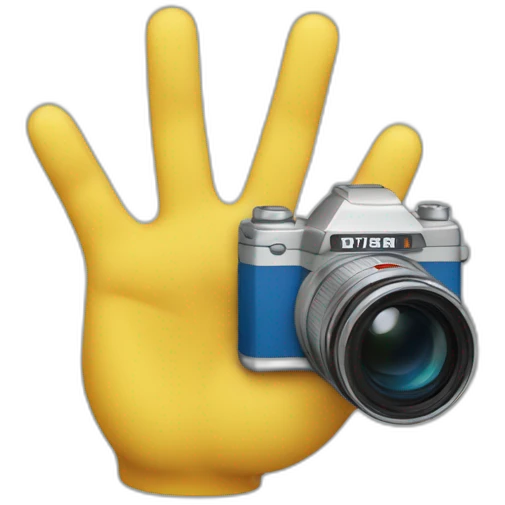 A finger in swedens colors holding a camera emoji