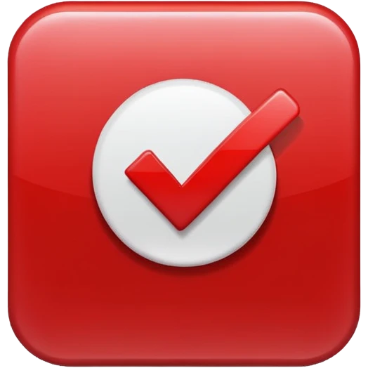 a red checkmark with a square emoji