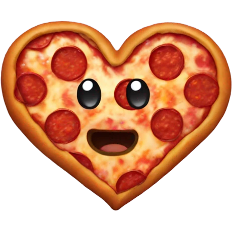 Pepperoni with a heart and showing love emoji