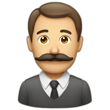 personne avec une moustache trapèze emoji