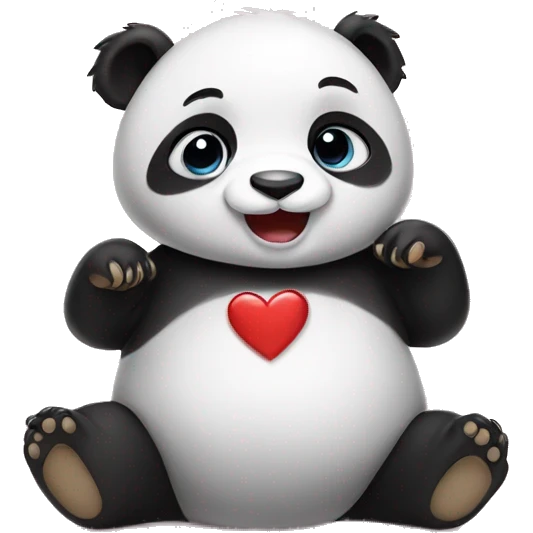 Baby panda in love emoji