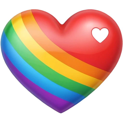 a heart but with the pride flage colors emoji