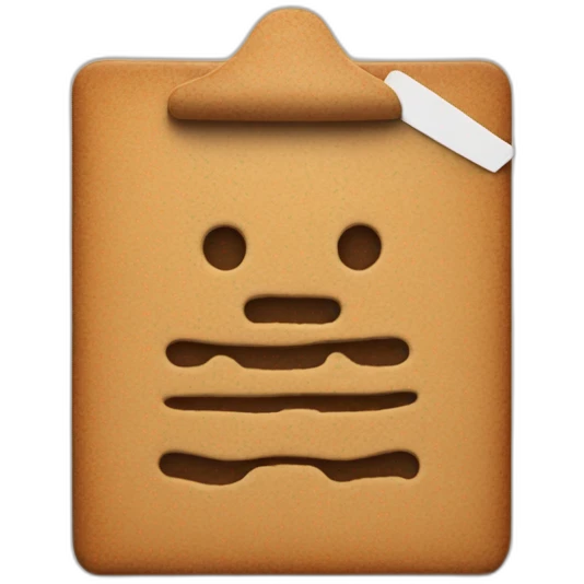 Film clipboard but as a gingerbread emoji