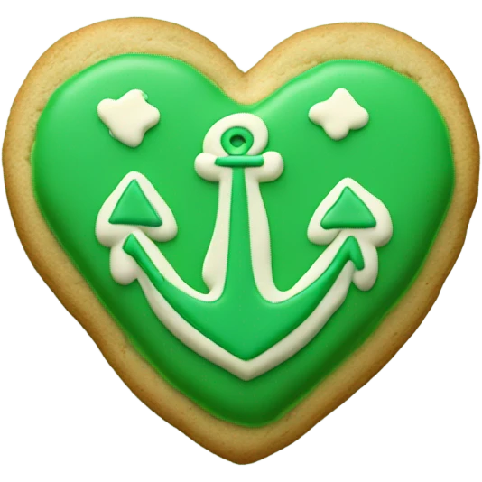 cookie heart with green anchor emoji