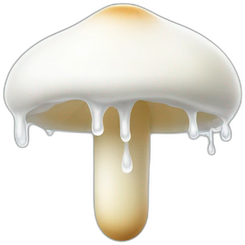 White milk droplets spurting from mushroom top emoji