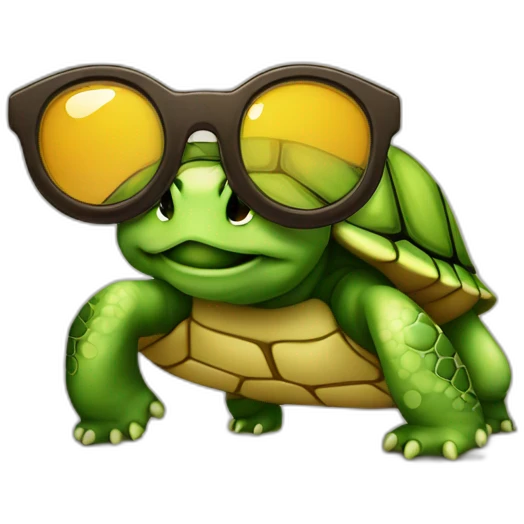 Tortue avec des Lunette emoji