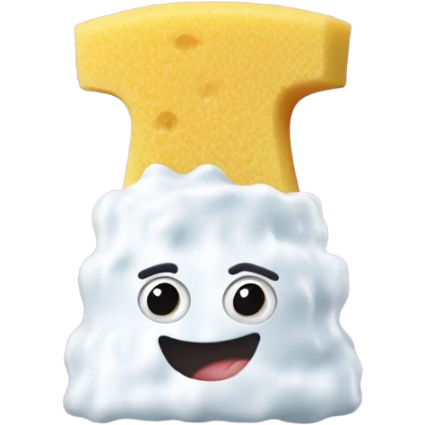 kitchen sponge covered in yogurt emoji