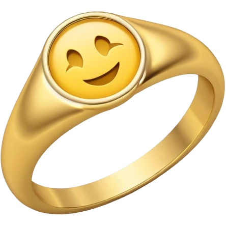 minimalist gold ring, no diamond, emoji style emoji