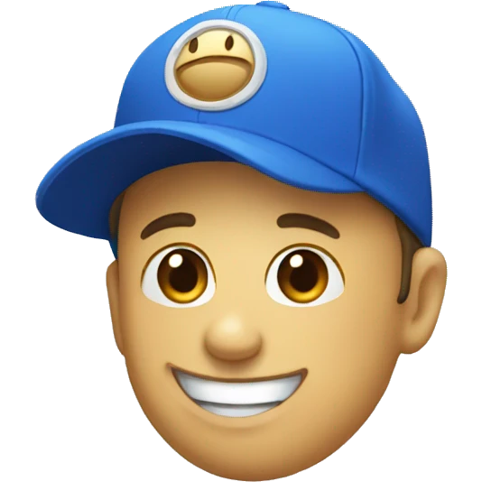 blue cap happy like hand emoji