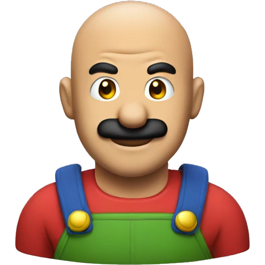 Mario with a bald head emoji