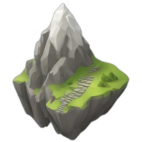 Sisyphe qui monte une pierre en haut d’une montagne emoji