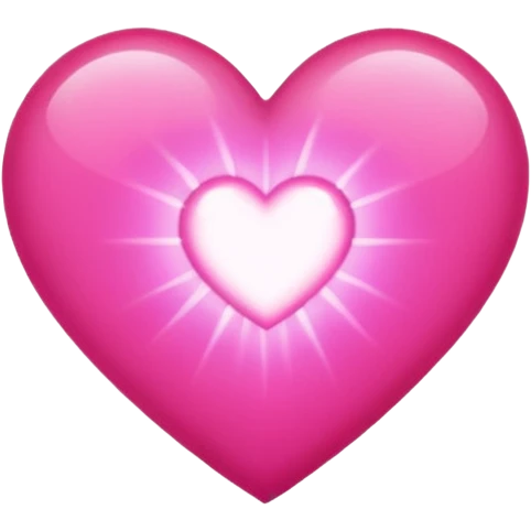 A glowing pink heart. Make it glow like crazy. Very bright and intense. More how emoji
