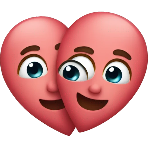two hearts hugging emoji