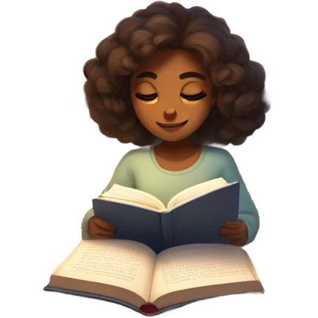 Reading girl in bed emoji