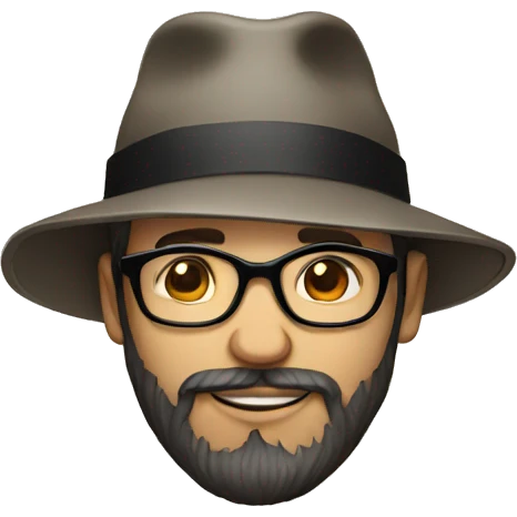 bearded man with glasses and a hat emoji