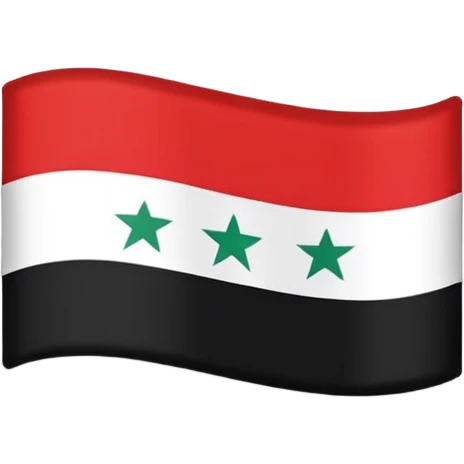 Sticker designed on new syrian flag with 3 red stars emoji