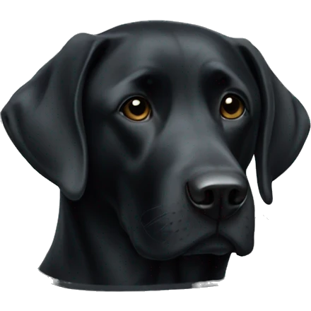 black lab out black truck window  emoji
